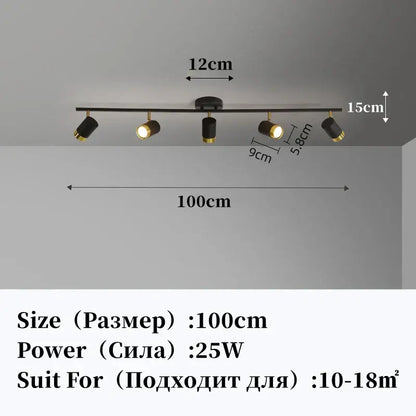 led chandelier black & gold spotlight for living room