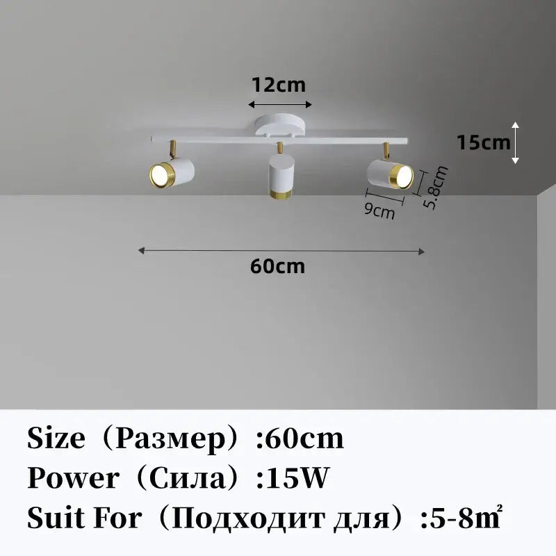 led chandelier black & gold spotlight for living room