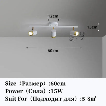 led chandelier black & gold spotlight for living room
