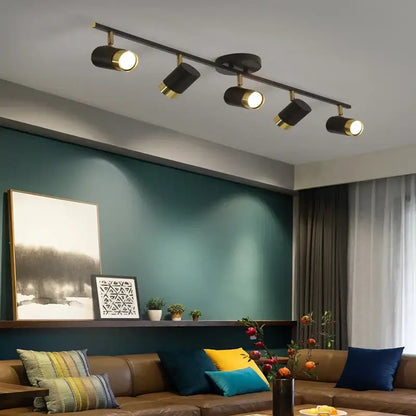 led chandelier black & gold spotlight for living room