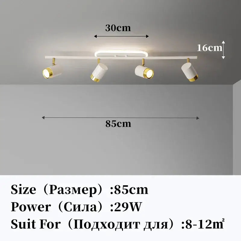 led chandelier black & gold spotlight for living room