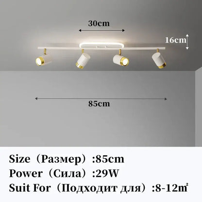 led chandelier black & gold spotlight for living room