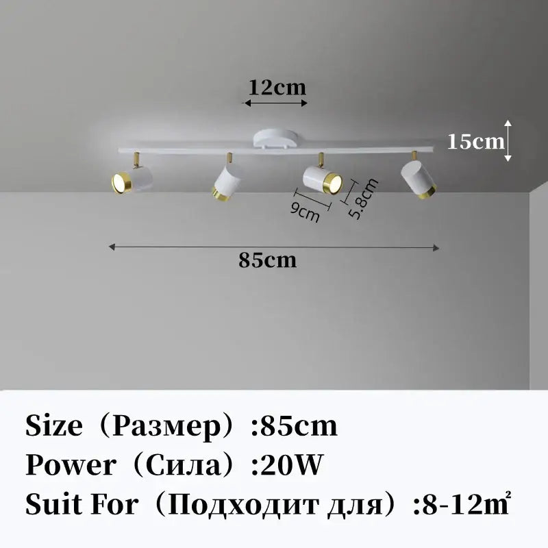 led chandelier black & gold spotlight for living room