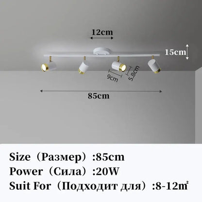 led chandelier black & gold spotlight for living room