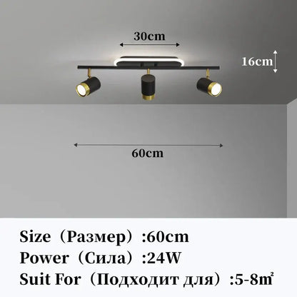 led chandelier black & gold spotlight for living room