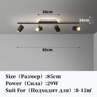 led chandelier black & gold spotlight for living room