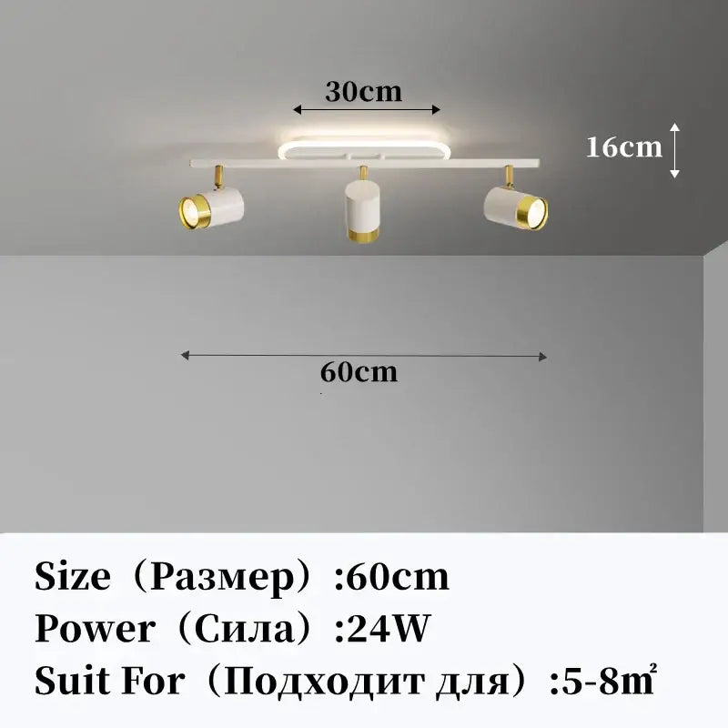led chandelier black & gold spotlight for living room