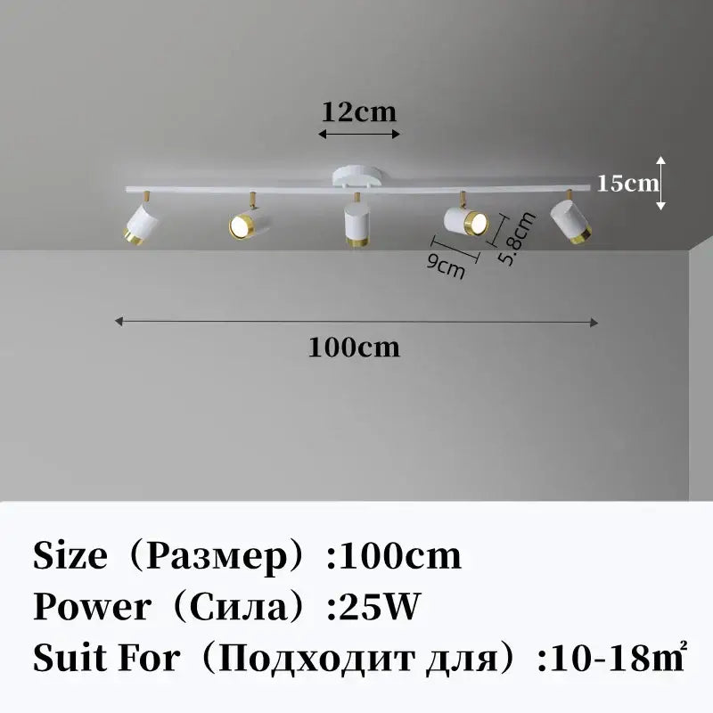 led chandelier black & gold spotlight for living room