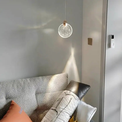 Modern gold led crystal pendant light for bedroom