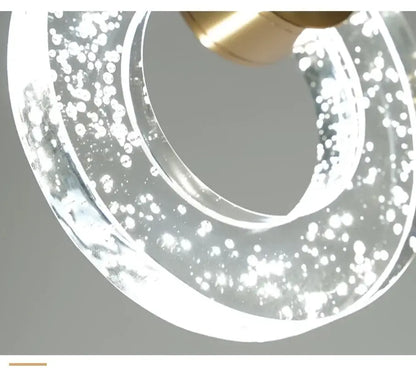 Modern gold led crystal pendant light for bedroom