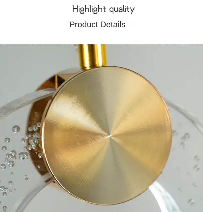 Modern gold led crystal pendant light for bedroom