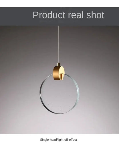 Modern gold led crystal pendant light for bedroom