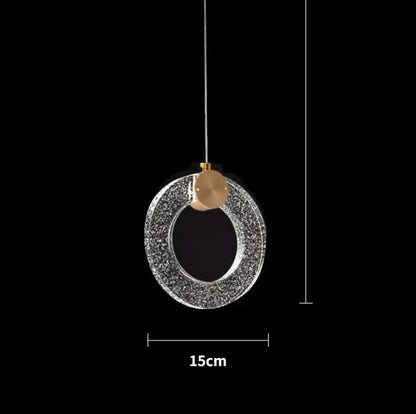 Modern gold led crystal pendant light for bedroom