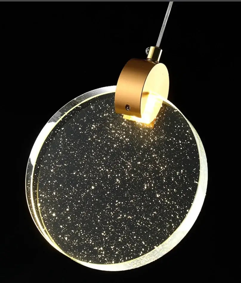 Modern gold led crystal pendant light for bedroom