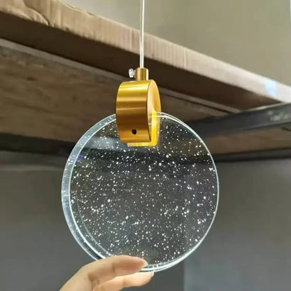 Modern gold led crystal pendant light for bedroom