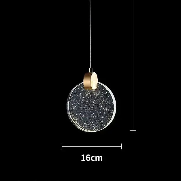 Modern gold led crystal pendant light for bedroom