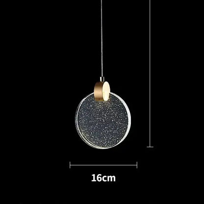 Modern gold led crystal pendant light for bedroom