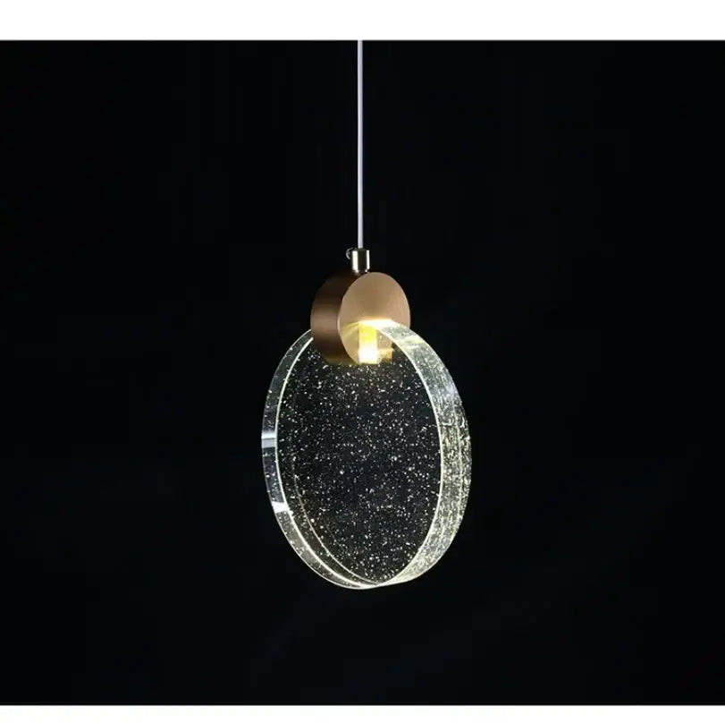 Modern gold led crystal pendant light for bedroom