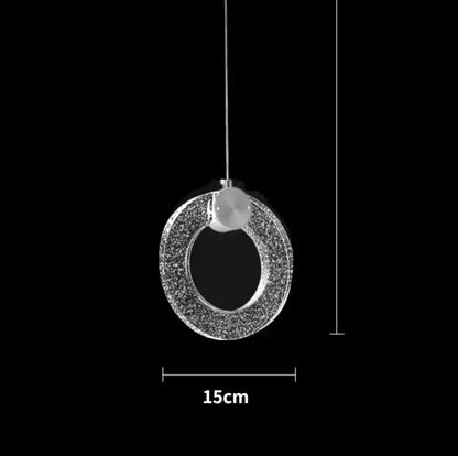 Modern gold led crystal pendant light for bedroom