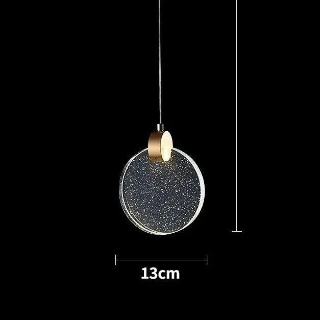 Modern gold led crystal pendant light for bedroom
