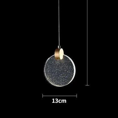 Modern gold led crystal pendant light for bedroom
