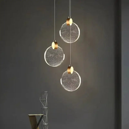Modern gold led crystal pendant light for bedroom