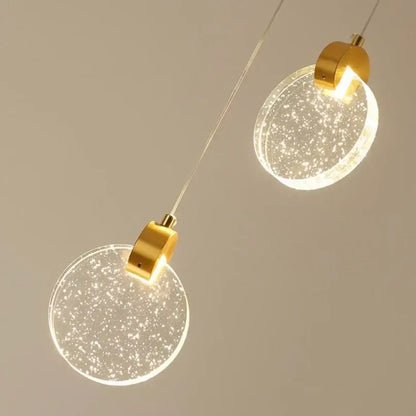 Modern gold led crystal pendant light for bedroom