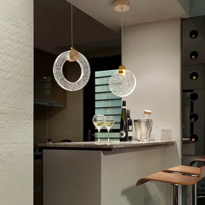Modern gold led crystal pendant light for bedroom
