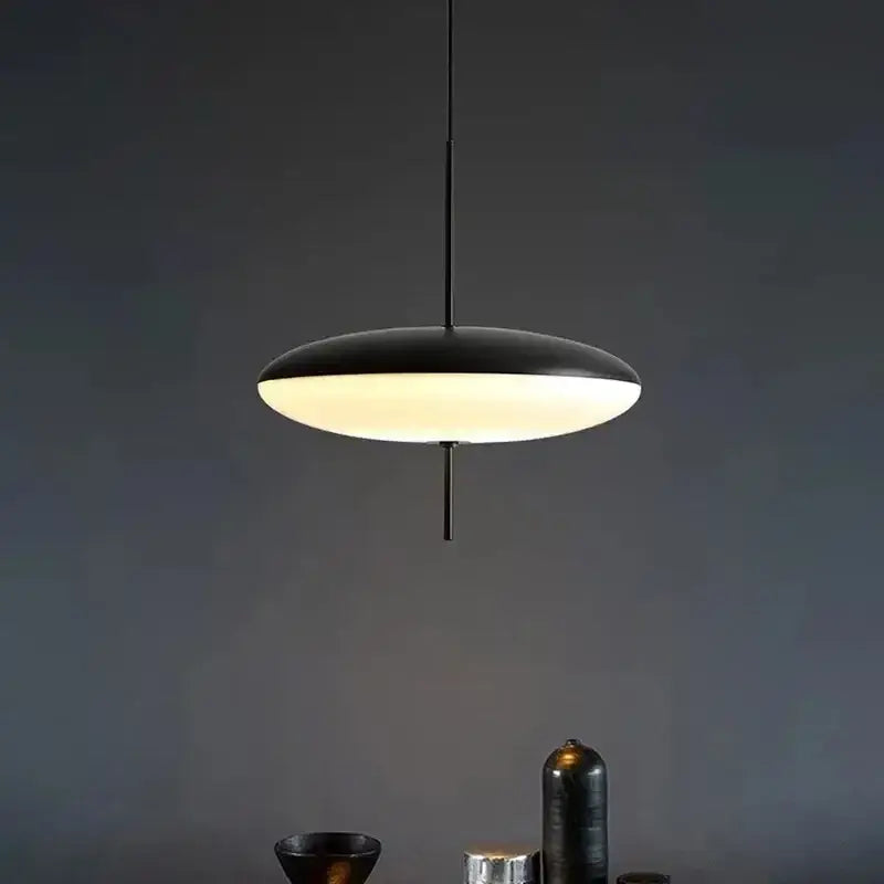 Modern minimalist black led flying saucer pendant lights dining room