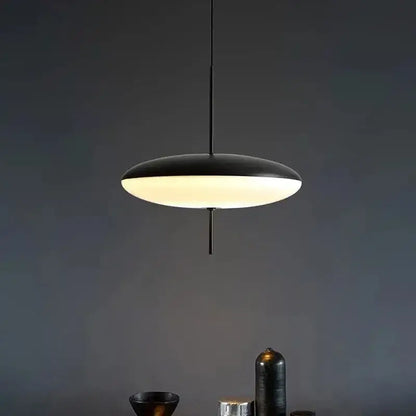 Modern minimalist black led flying saucer pendant lights dining room