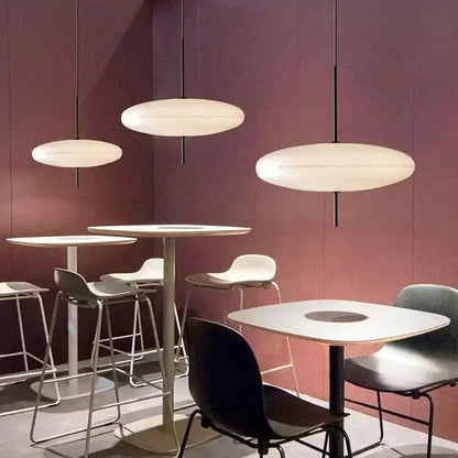 Modern minimalist black led flying saucer pendant lights dining room