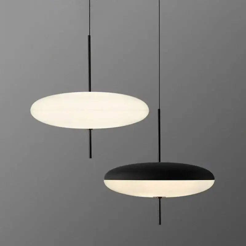 Modern minimalist black led flying saucer pendant lights dining room