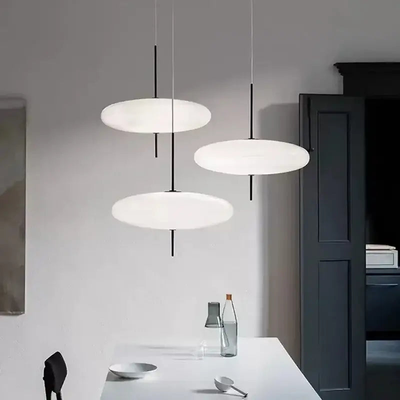 Modern minimalist black led flying saucer pendant lights dining room