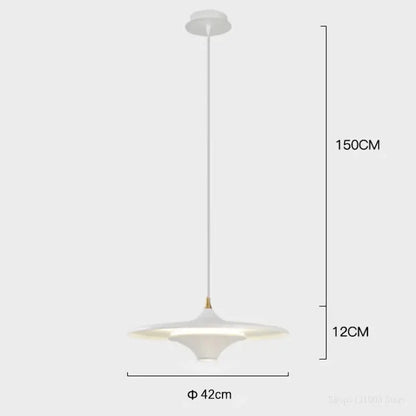 Modern black led flying saucer pendant light for dining room