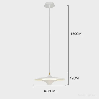 Modern black led flying saucer pendant light for dining room