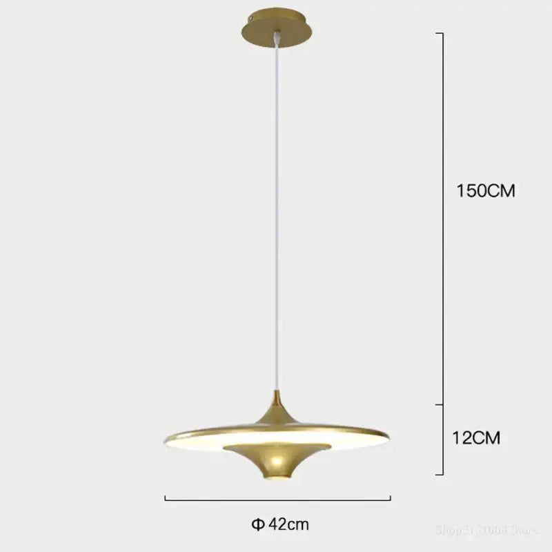 Modern black led flying saucer pendant light for dining room