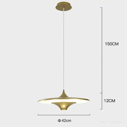 Modern black led flying saucer pendant light for dining room