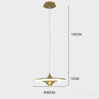 Modern black led flying saucer pendant light for dining room