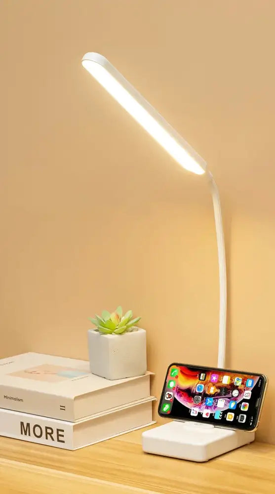 Modern white led foldable desk lamp bedroom touch dimmable light