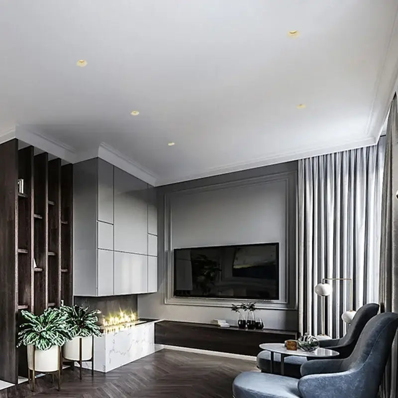 Modern gray led frameless recessed downlight for living room
