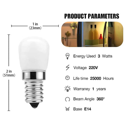 led fridge bulb 2 pack white warm kitchen light replacement
