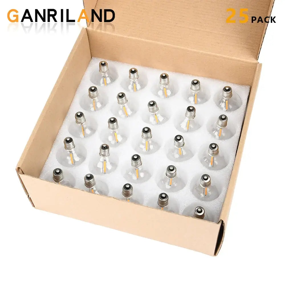 Clear glass led g40 e12 bulbs 25 pack outdoor garden decor