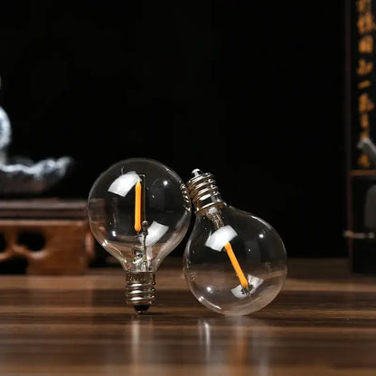 Clear glass led g40 e12 bulbs 25 pack outdoor garden decor
