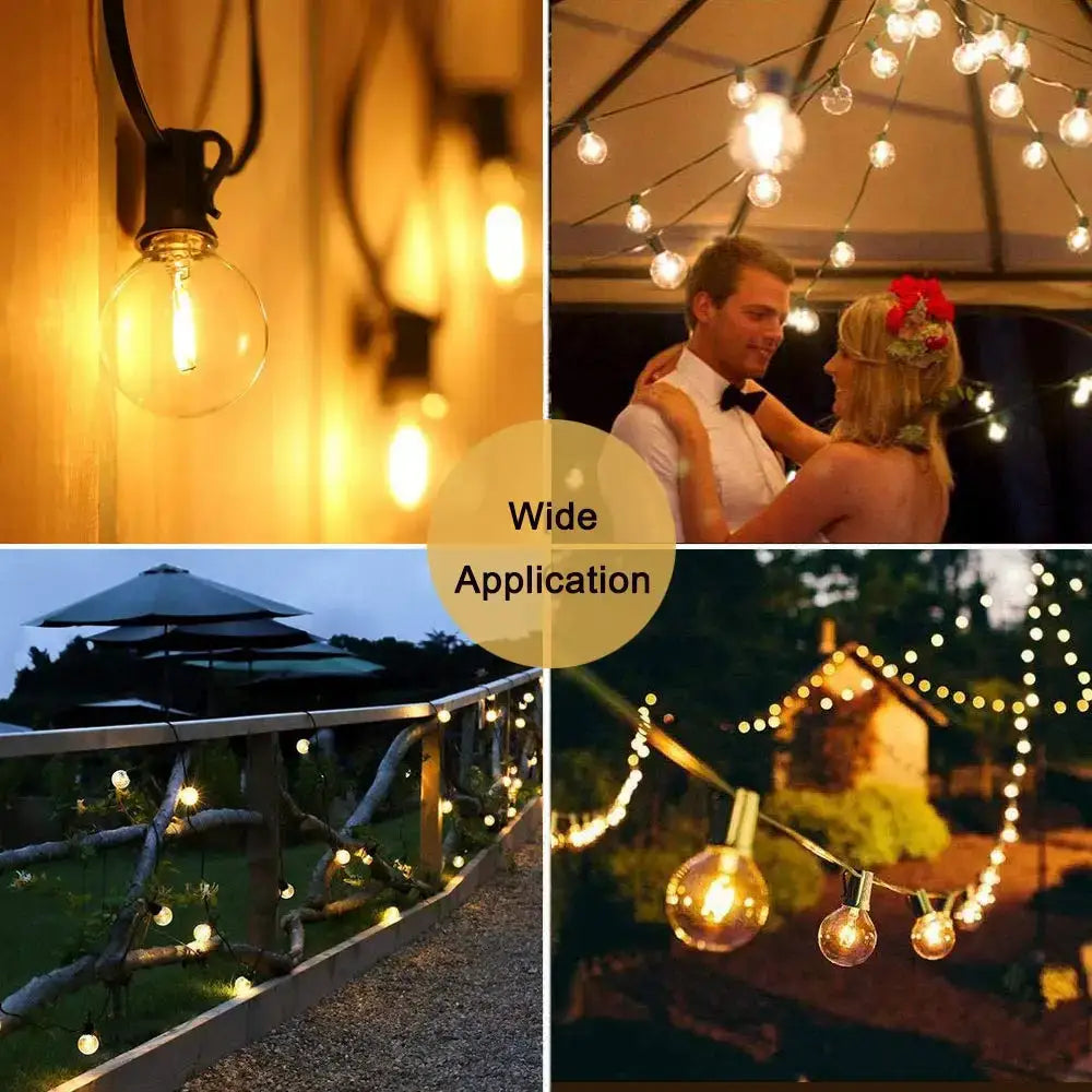 Clear glass led g40 e12 bulbs 25 pack outdoor garden decor