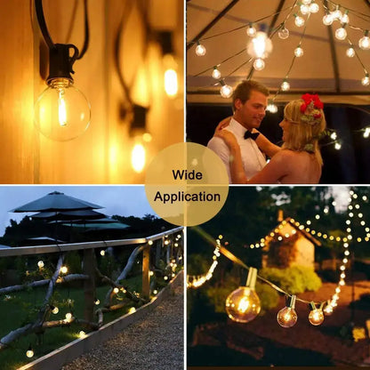 Clear glass led g40 e12 bulbs 25 pack outdoor garden decor