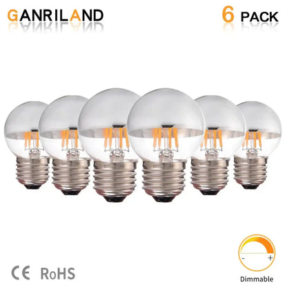 Dimmable silver bowl led g45 globe living room bulb 2700k & 6000k