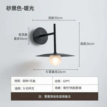 Minimalist matte gray & black led g9 wall lamp bedroom sconce