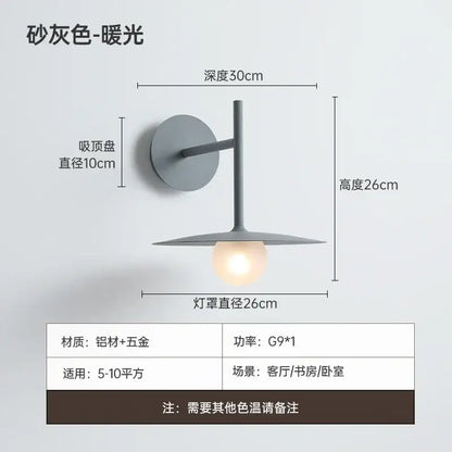 Minimalist matte gray & black led g9 wall lamp bedroom sconce