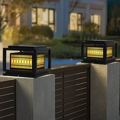 Modern black and gold led garden light outdoor landscape lantern