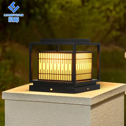 Modern black and gold led garden light outdoor landscape lantern